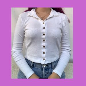 collared white button down